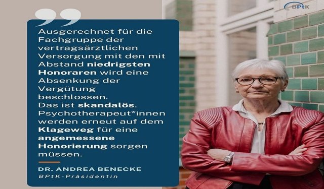 “This is scandalous,” said BPtK President Dr. Andrea Benecke